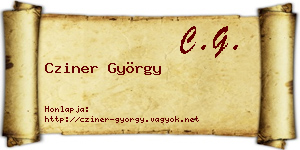 Cziner György névjegykártya